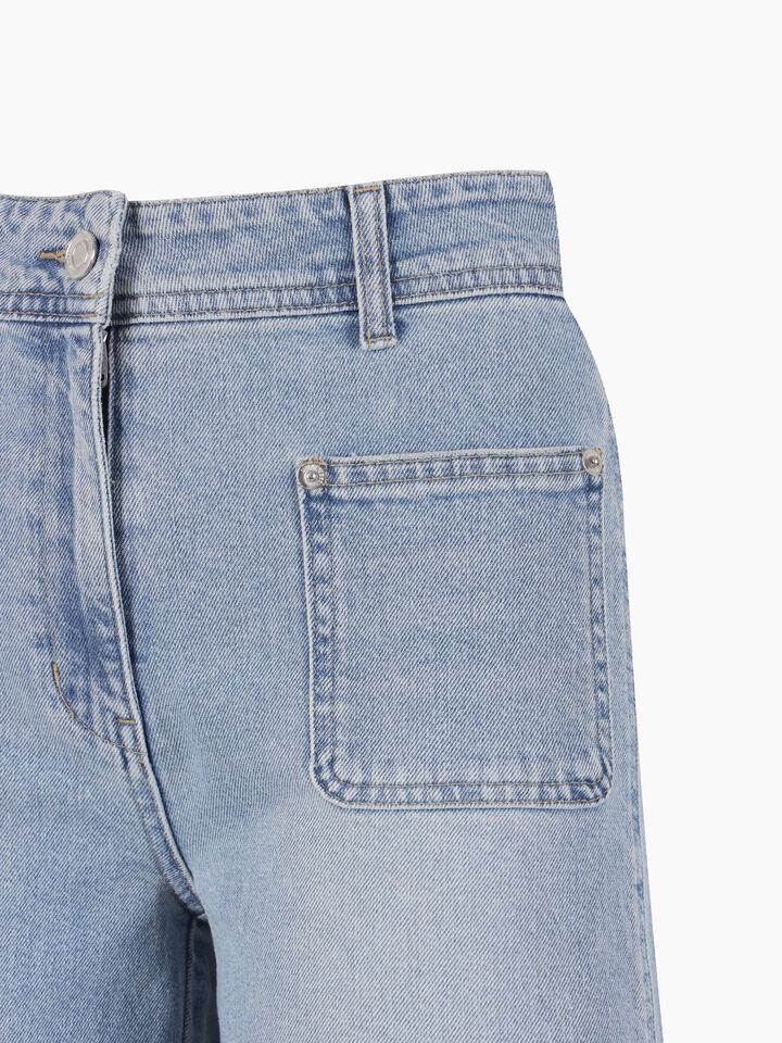 Light blue A-line jeans - Palazzo - Light Blue | Sisley K image number 3